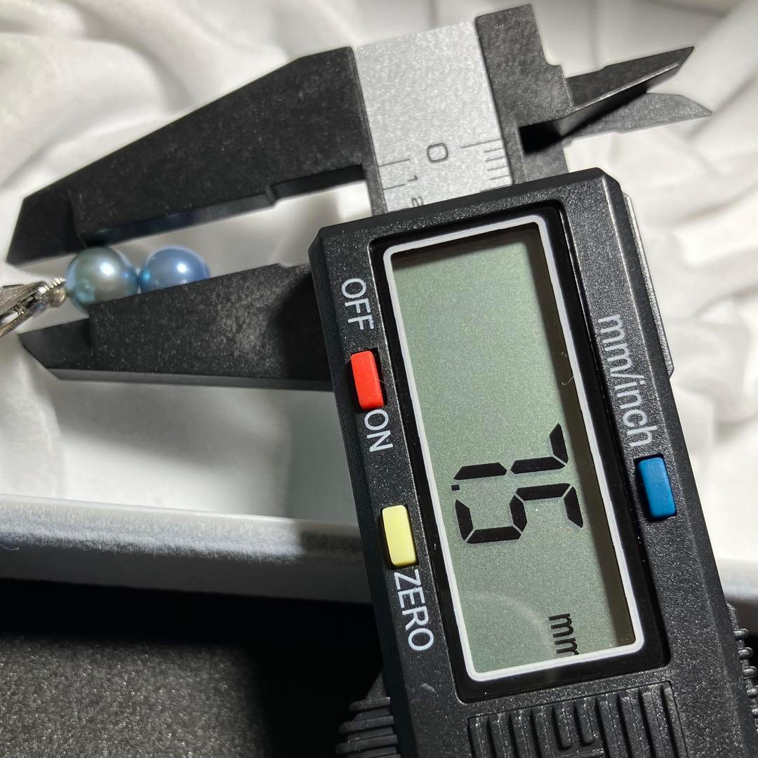 大珠 テリ強 アコヤ真珠 ブルー 7.5～8.5mm 44.5cm ネックレス