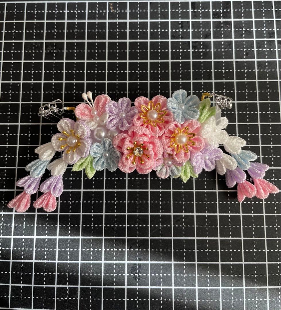 たな　犬用髪飾りバレッタ　つまみ細工