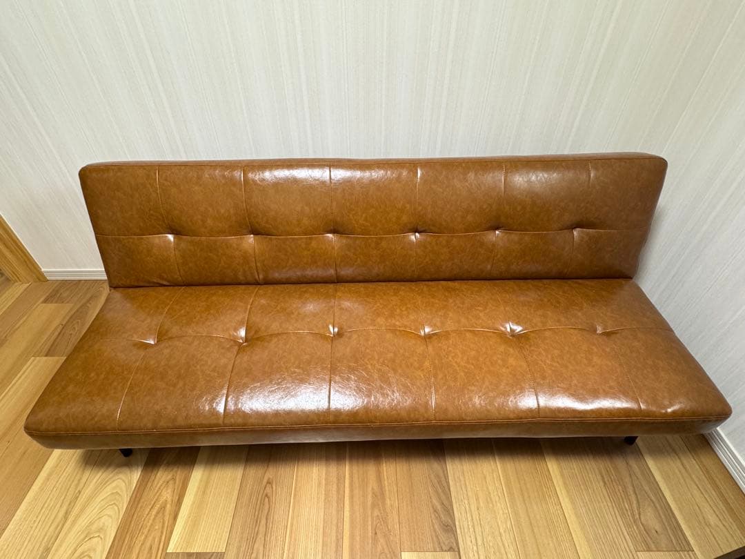 モダンデコ キャメル ソファベッド ３人掛け 175cm リクライニング