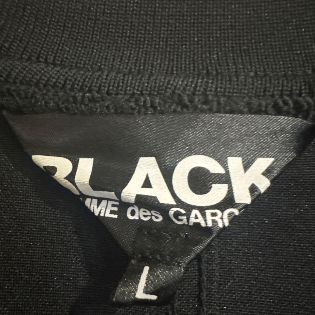 コムデギャルソン　レオパード柄 ノーカラーコート ブラック