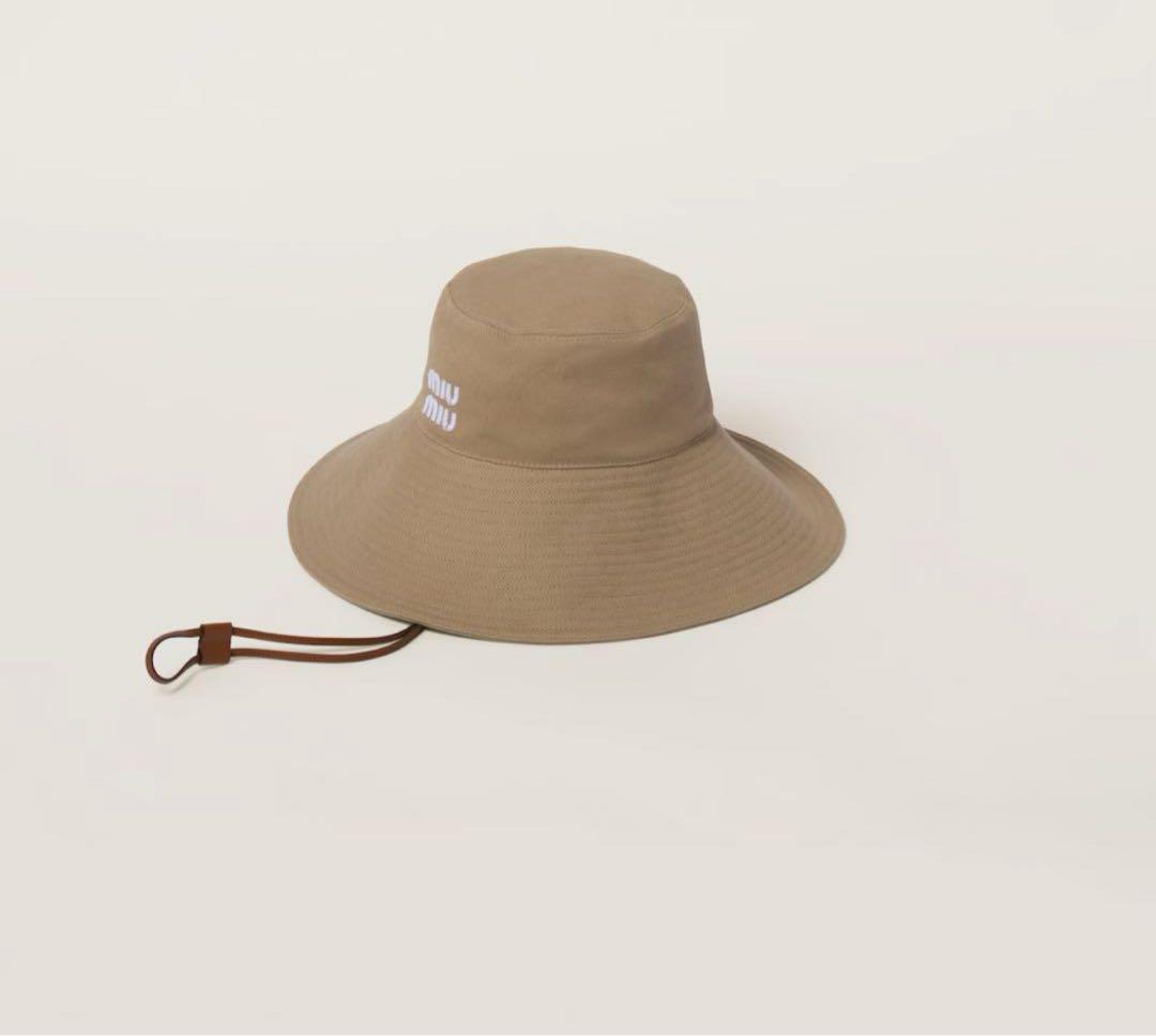 ミュウミュウ　ドリルハット　ベージュ　Lサイズ