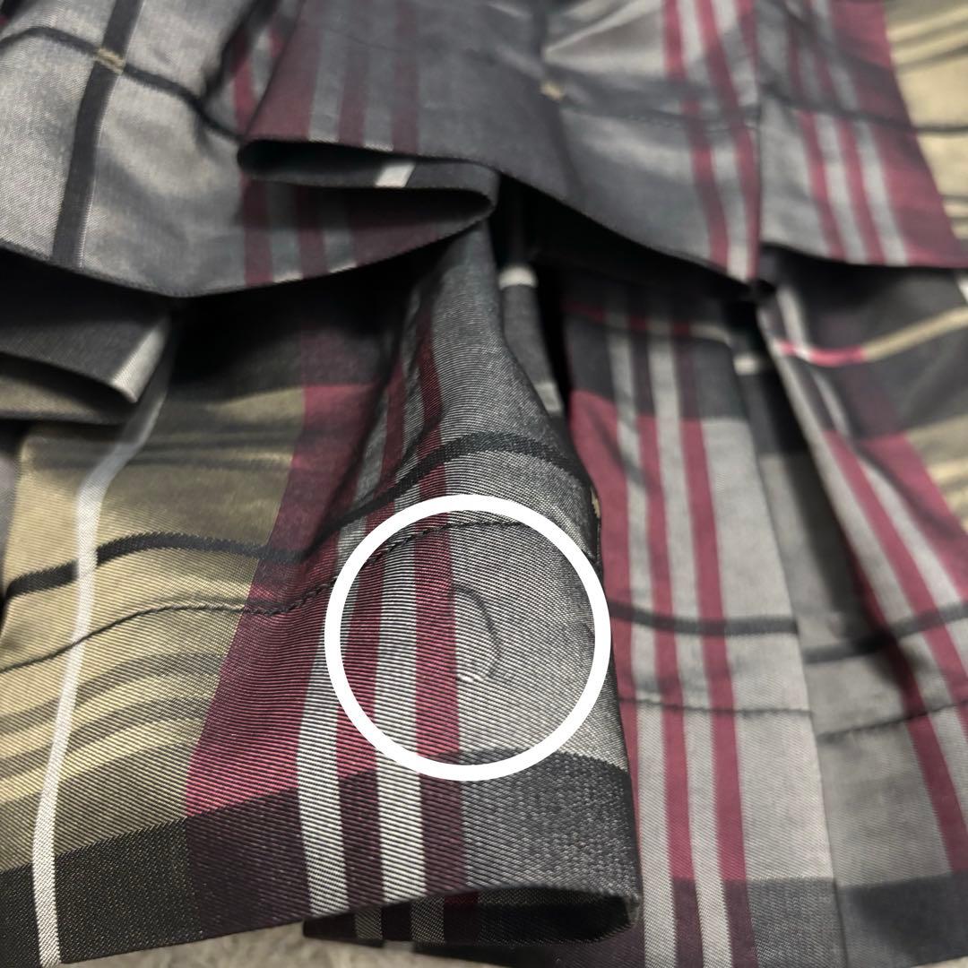 ヴィヴィアンウエストウッド　変形ミニスカート　ロゴボタン　チェック　ティアード