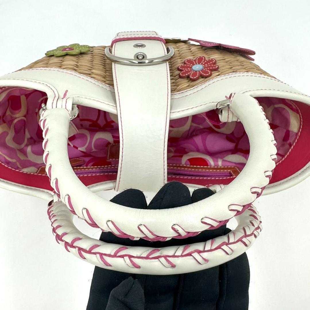 COACH コーチ ソーホー かごバッグ フラワーモチーフ 内側シグネチャー