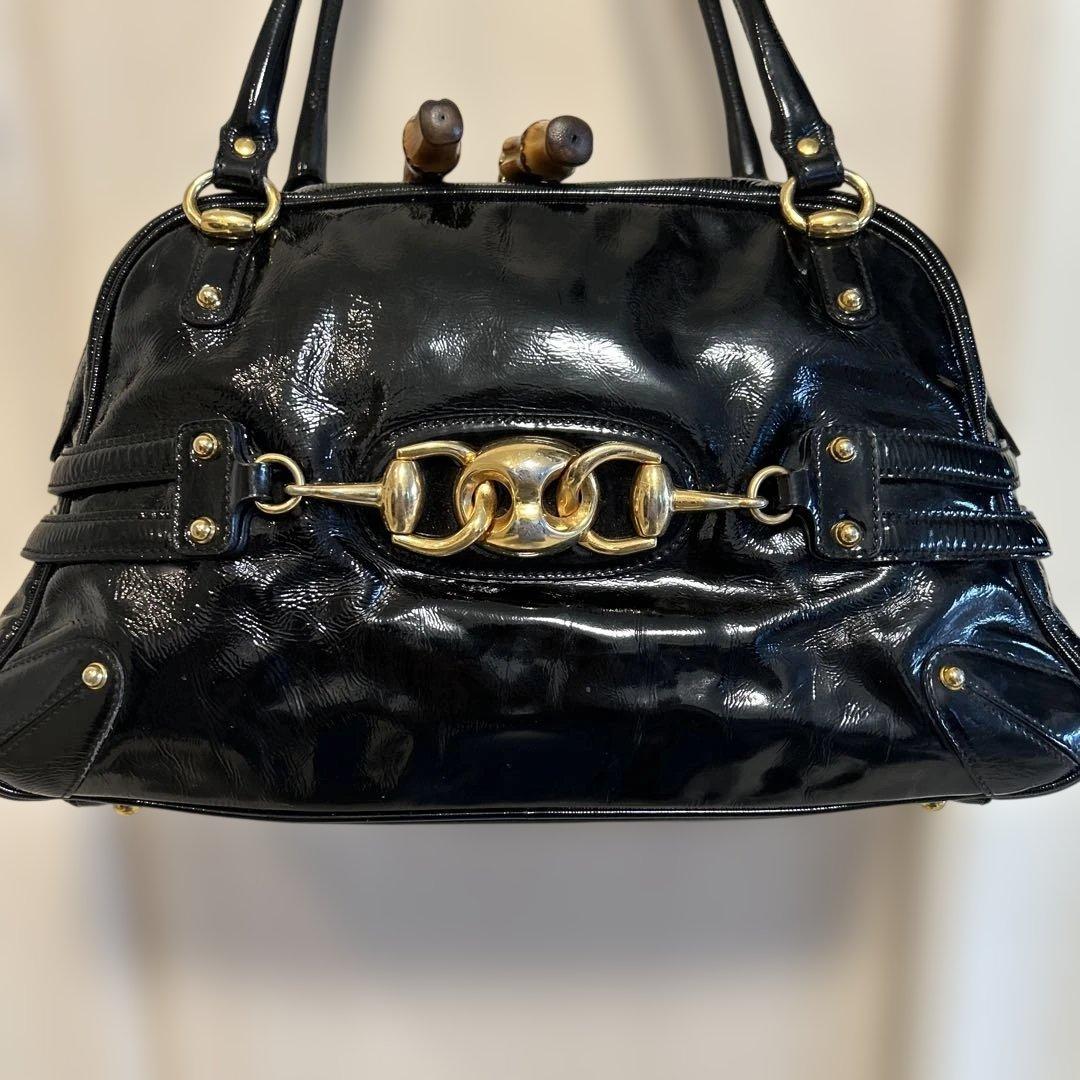 めりーグッチ ホースビット バンブー レザー ハンドバッグ ショルダー