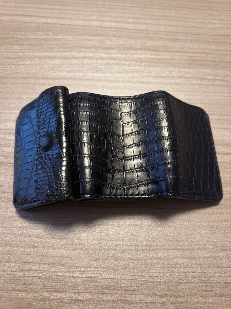 クロコダイル革　オーダー三つ折り財布