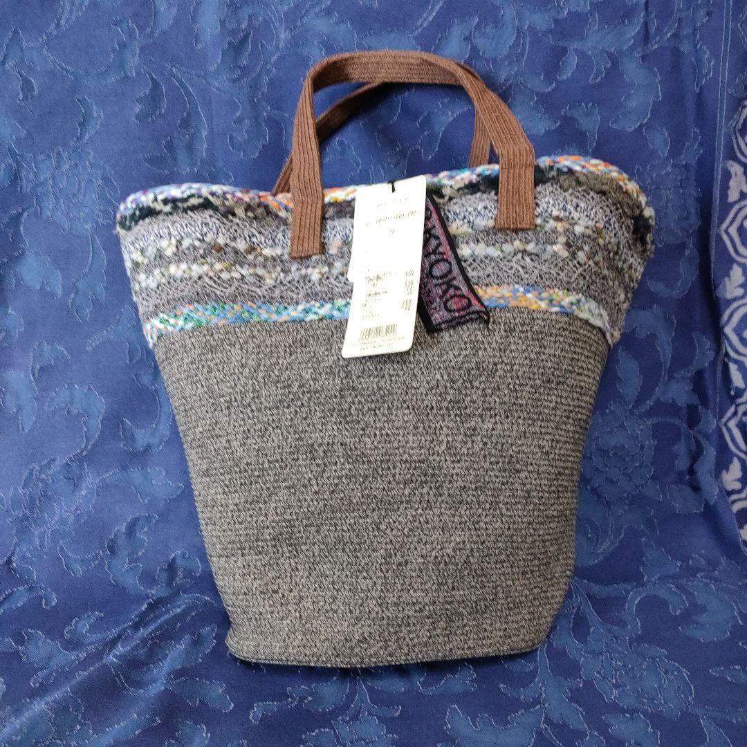M＆KYOKO 佐藤繊維 グレー かごバッグ
