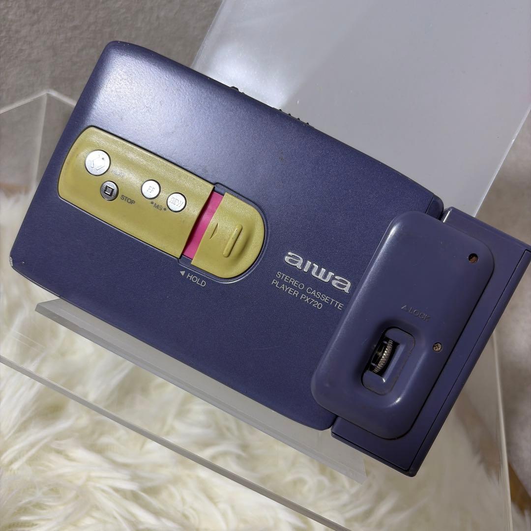 【超希少カラー】aiwa 薄型高音質 カセットプレーヤー HS-PX720