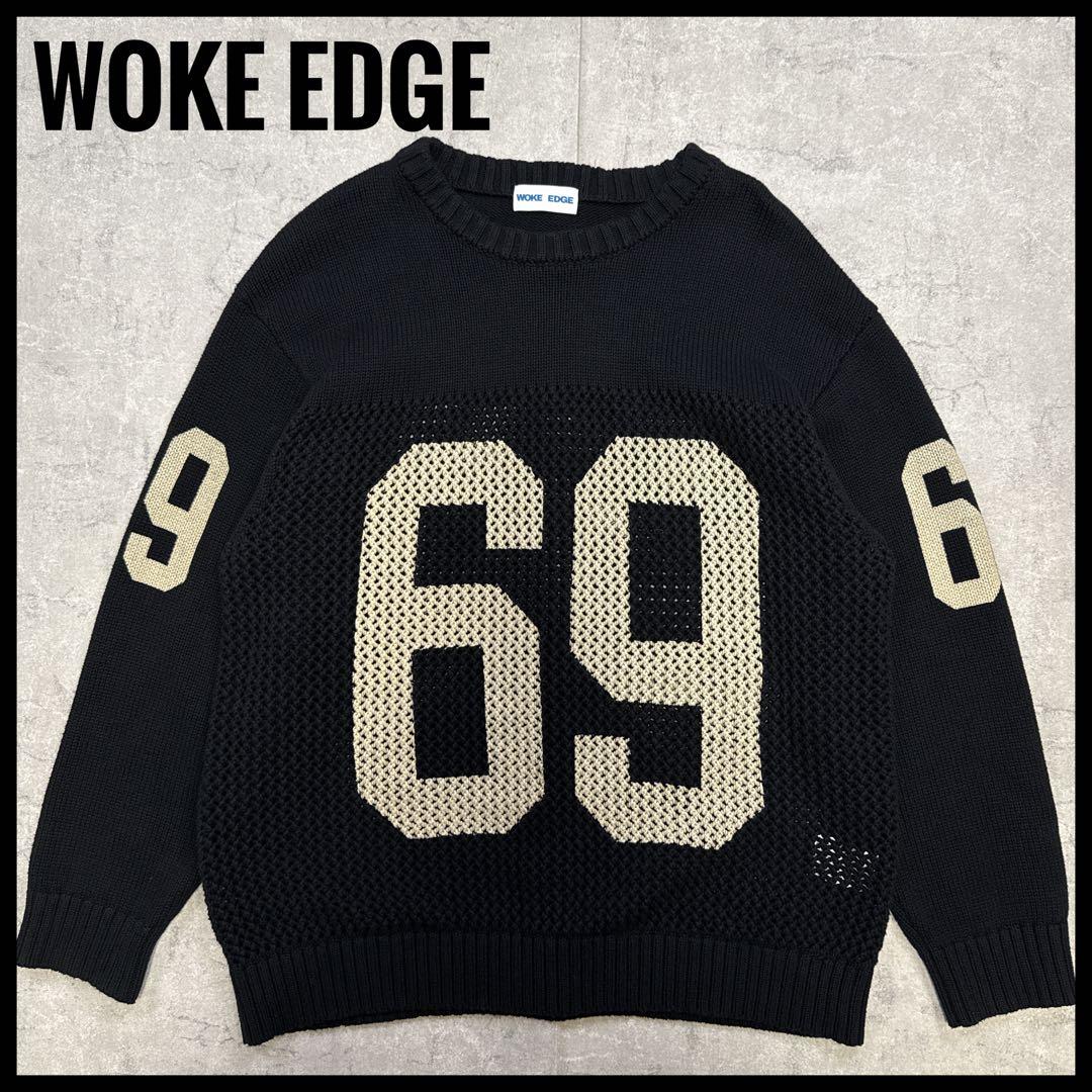 WOKE EDGE ウォークエッジ ニット M ナンバリング 黒 かつきくん着用