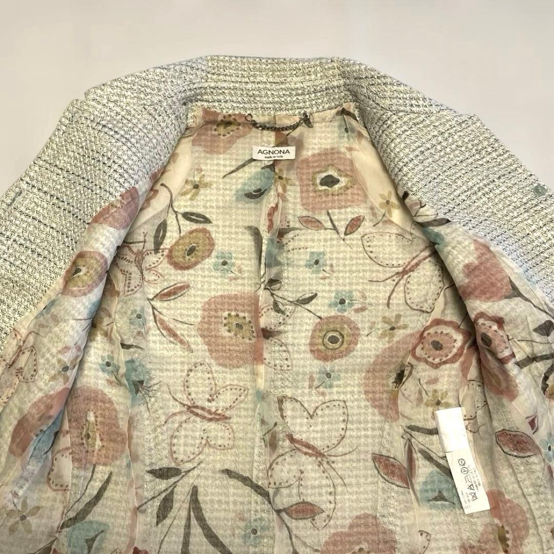 【美品】AGNONA アニオナ ジャケット シルク100% イタリア製 40