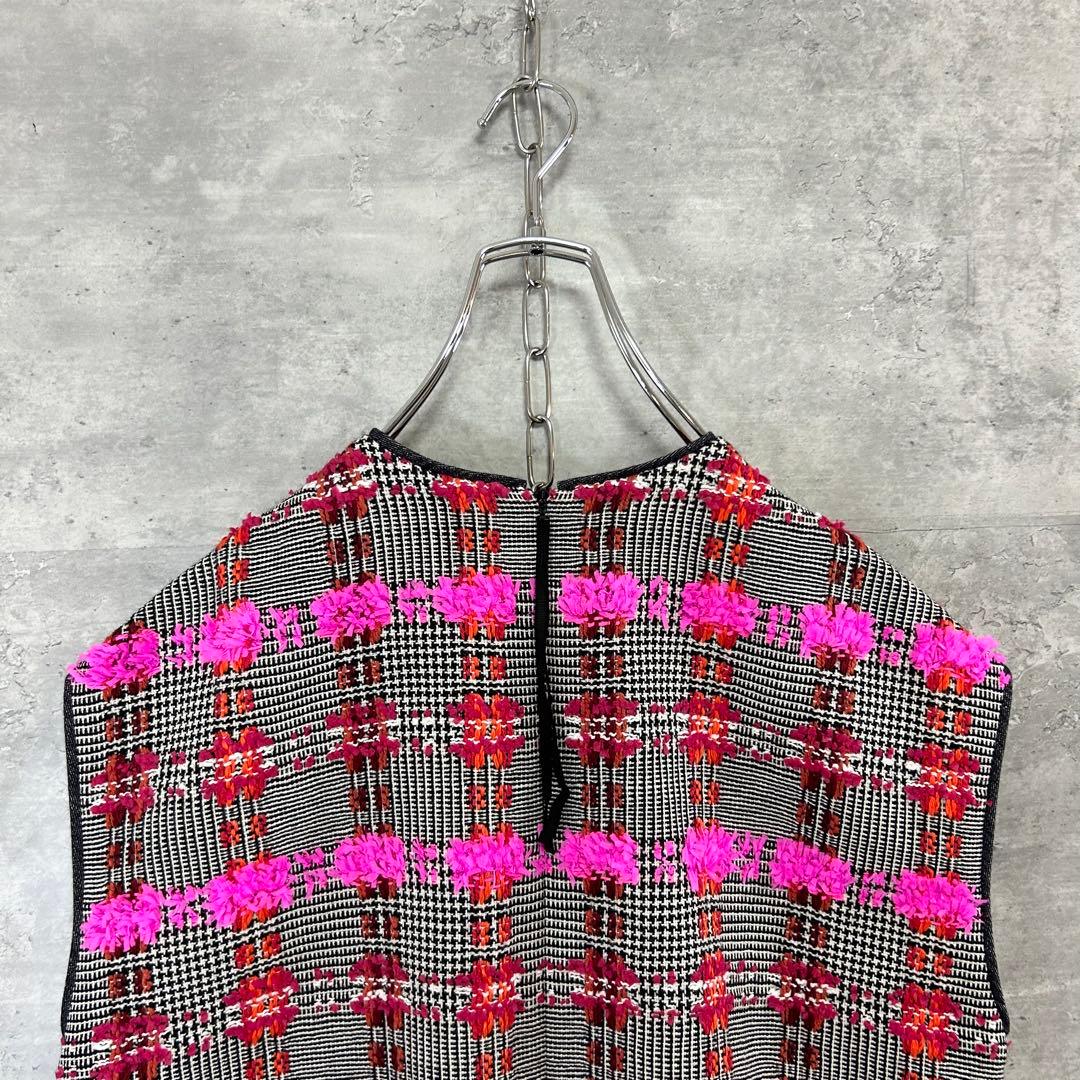 極美品　トゥモローランド　コレクション　LINTON フリル　ジレ　ツイード