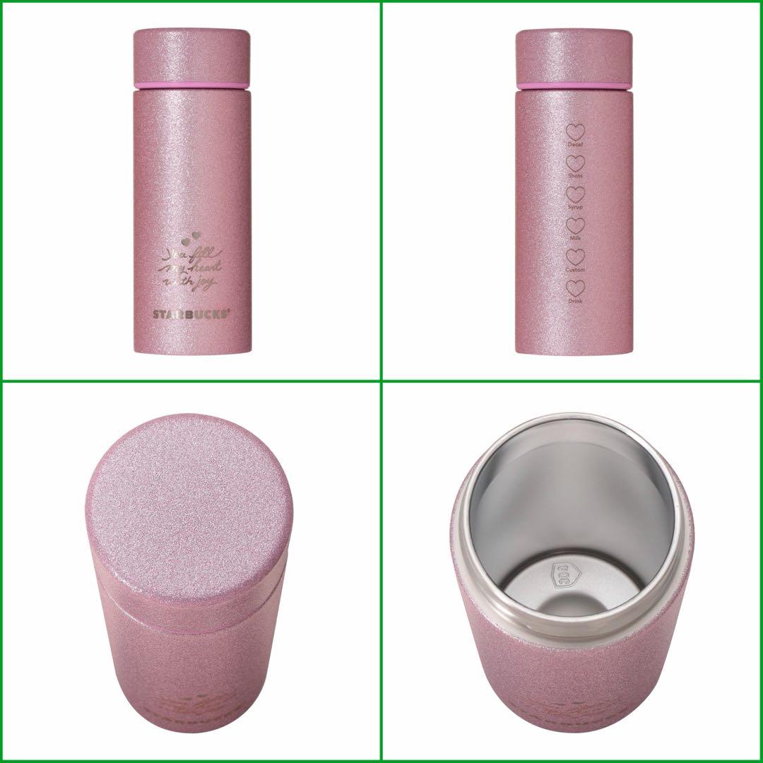 2種☆スターバックスバレンタイン2026ステンレスボトルグリッターレッド＆ピンク