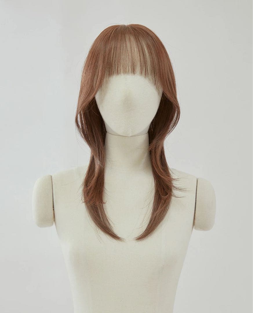 ピンクエイジ 手植えトップカバー)リアルスキン シースルーバング ゆるふわカール