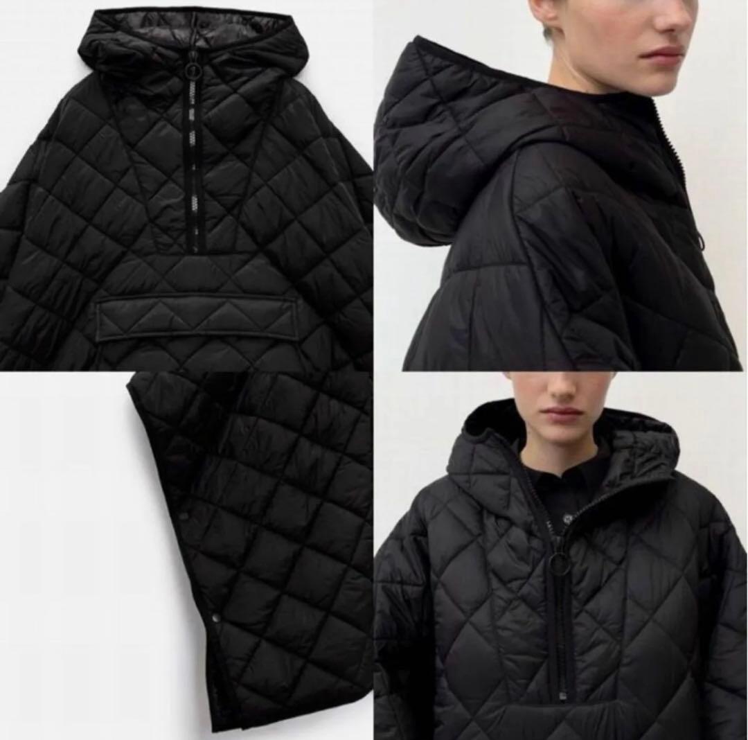 ZARA LIMITED EDITION オーバーサイズキルティングポンチョ撥水