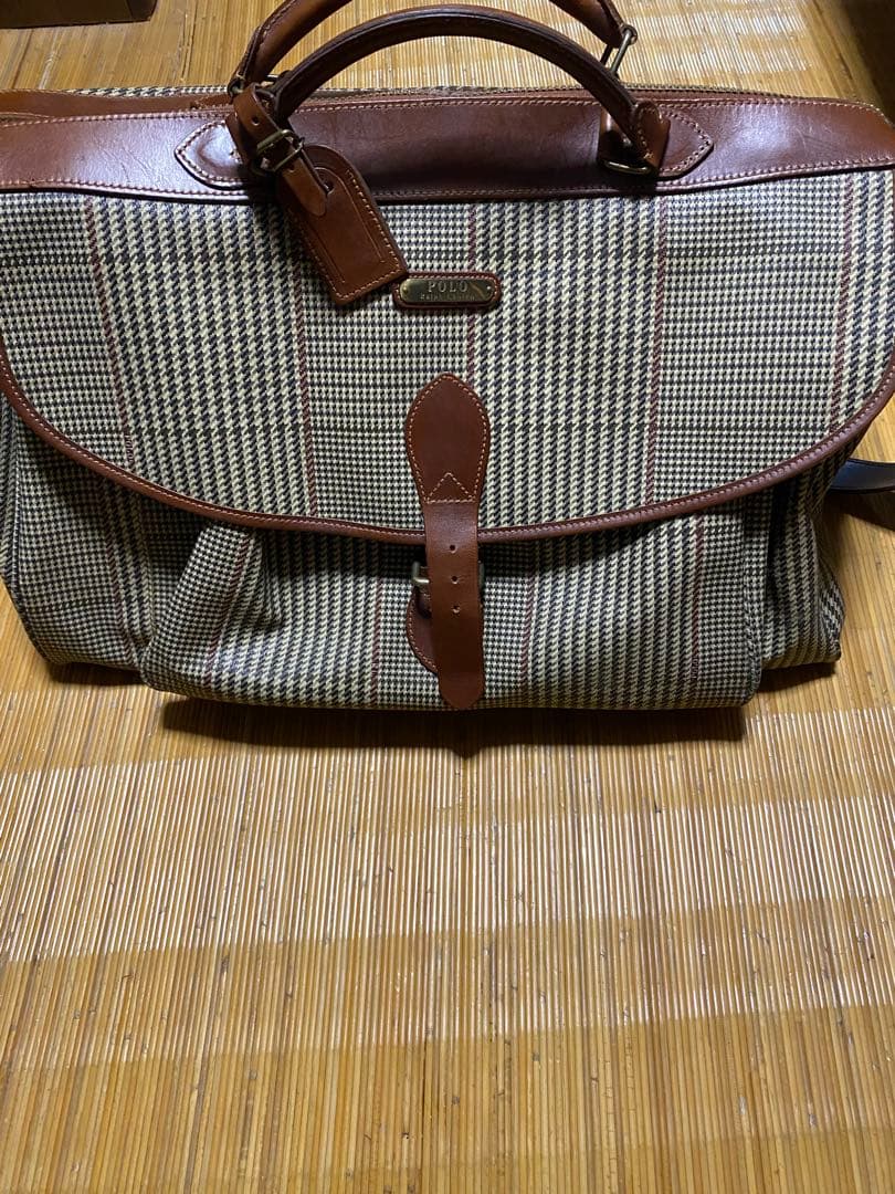 極美品 ラルフローレン 千鳥柄チェック柄 ボストンバッグ