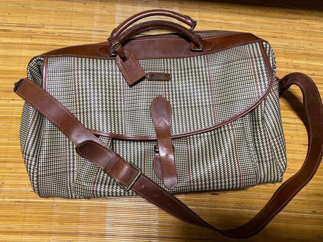 極美品 ラルフローレン 千鳥柄チェック柄 ボストンバッグ