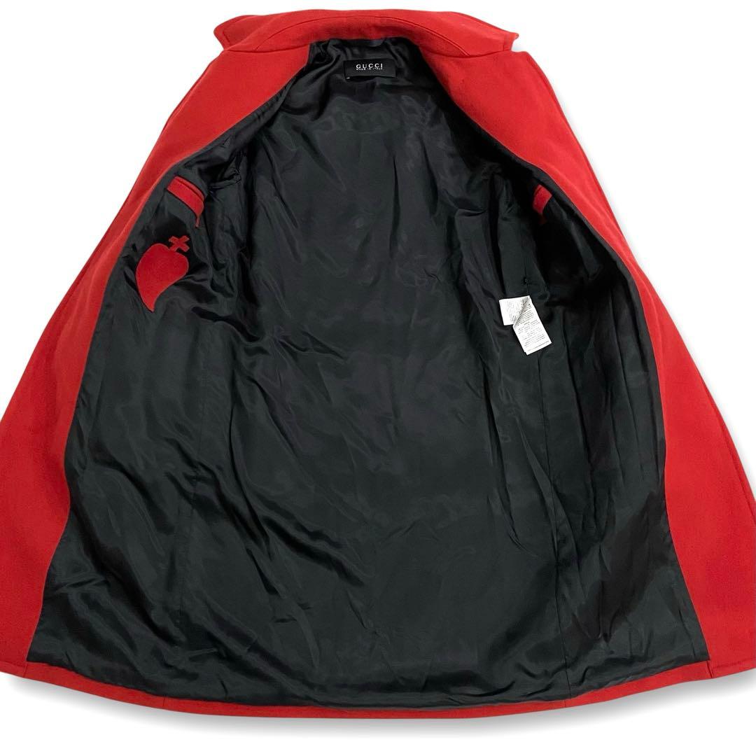 15-16AW★ミケーレ期★グッチ ダッフルコート 赤 メンズ 48 イタリア製