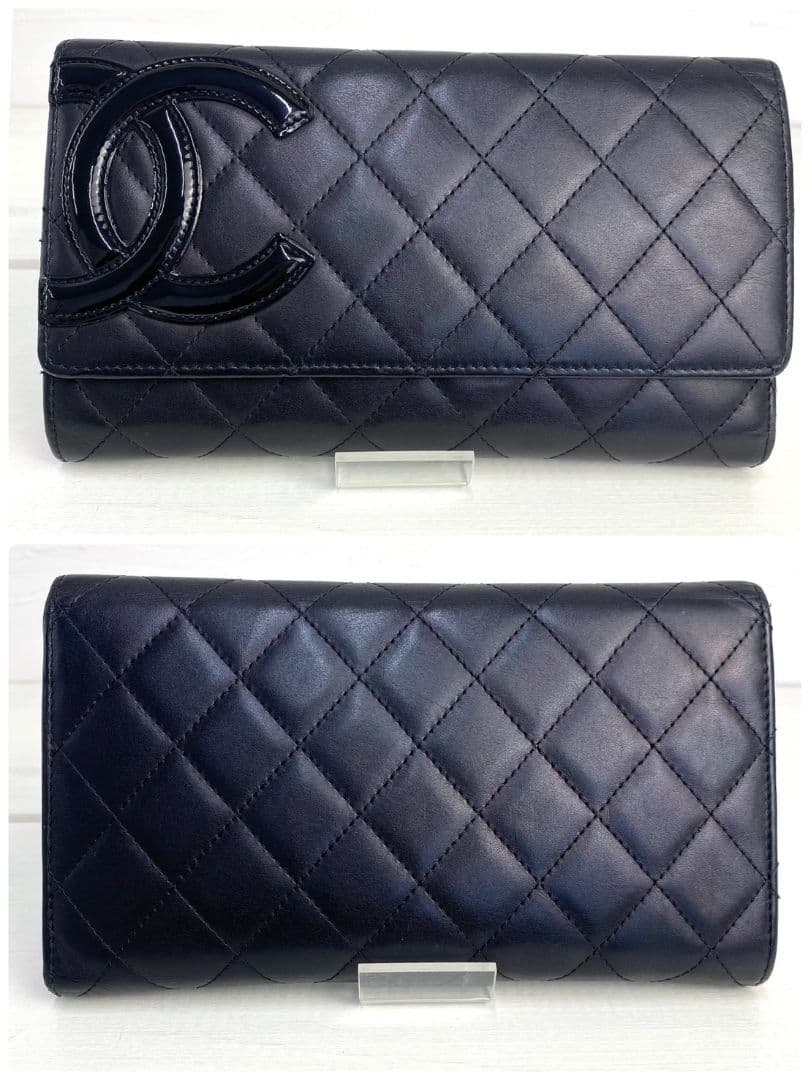 ギャランティ付属✨️極美品✨️ CHANEL カンボンライン 三つ折り 長財布