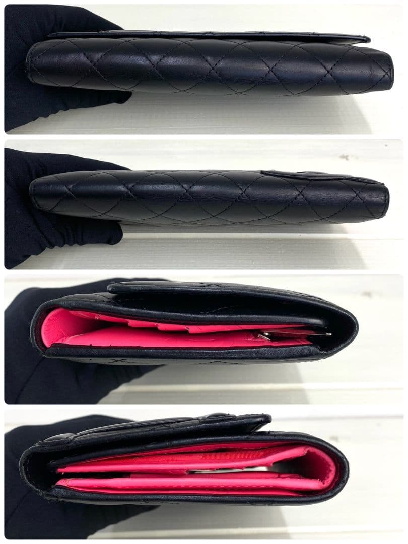 ギャランティ付属✨️極美品✨️ CHANEL カンボンライン 三つ折り 長財布