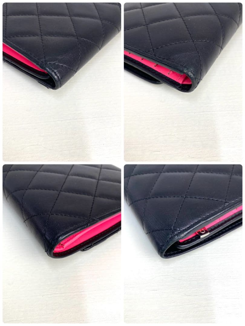 ギャランティ付属✨️極美品✨️ CHANEL カンボンライン 三つ折り 長財布