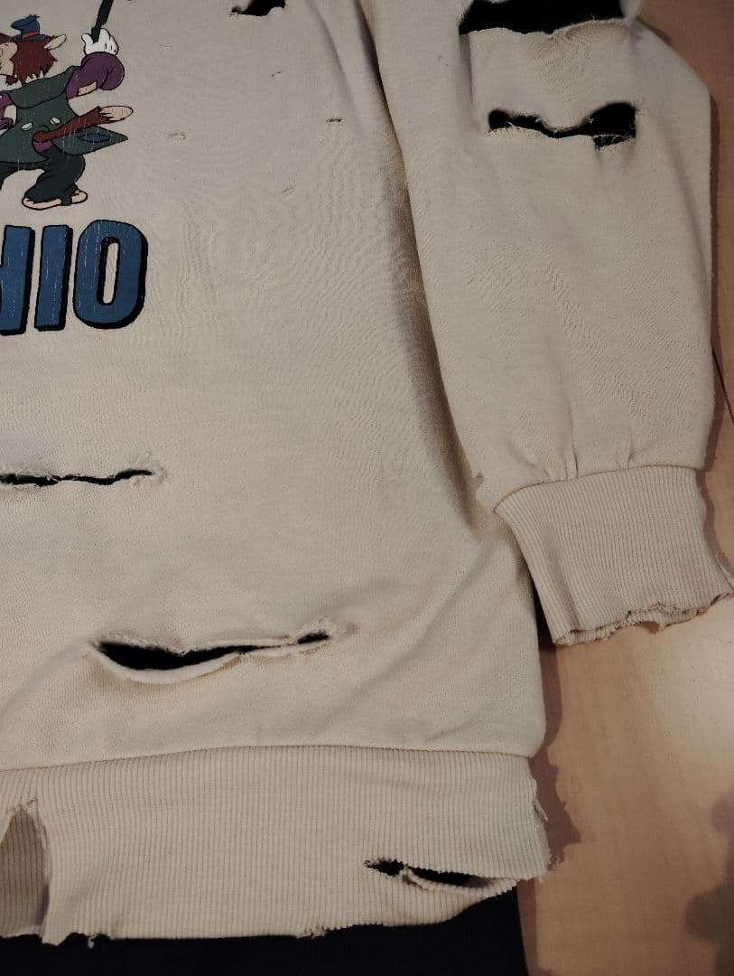 【セット】Disneyピノキオ ダメージスウェット L ライトベージュ