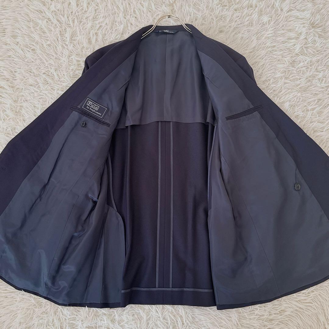 保管用カバー付✨大きいサイズ ポロバイラルフローレン 紺ブレ ダブル 金ボタン