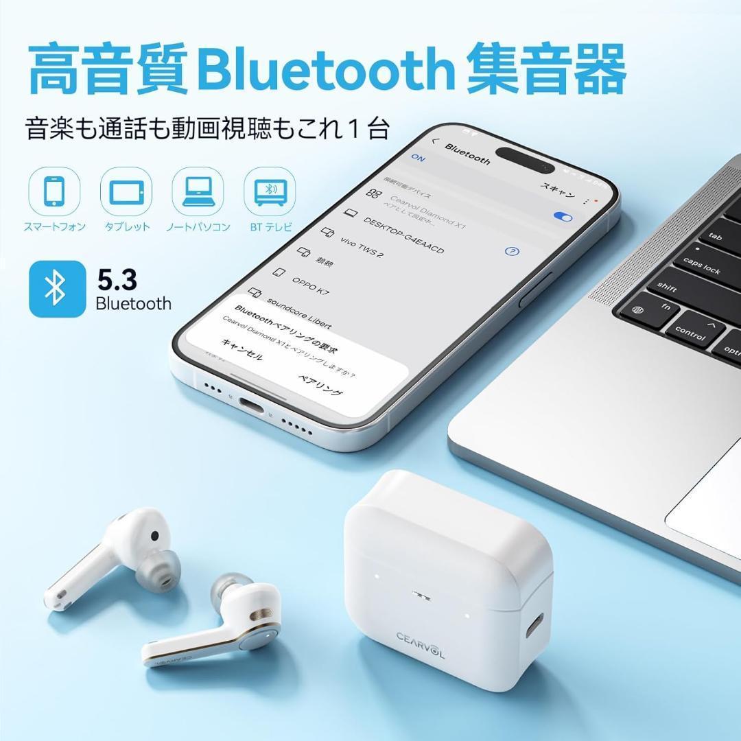 大特価！Cearvol 集音器 Bluetooth5.3 ワイヤレスイヤホン型