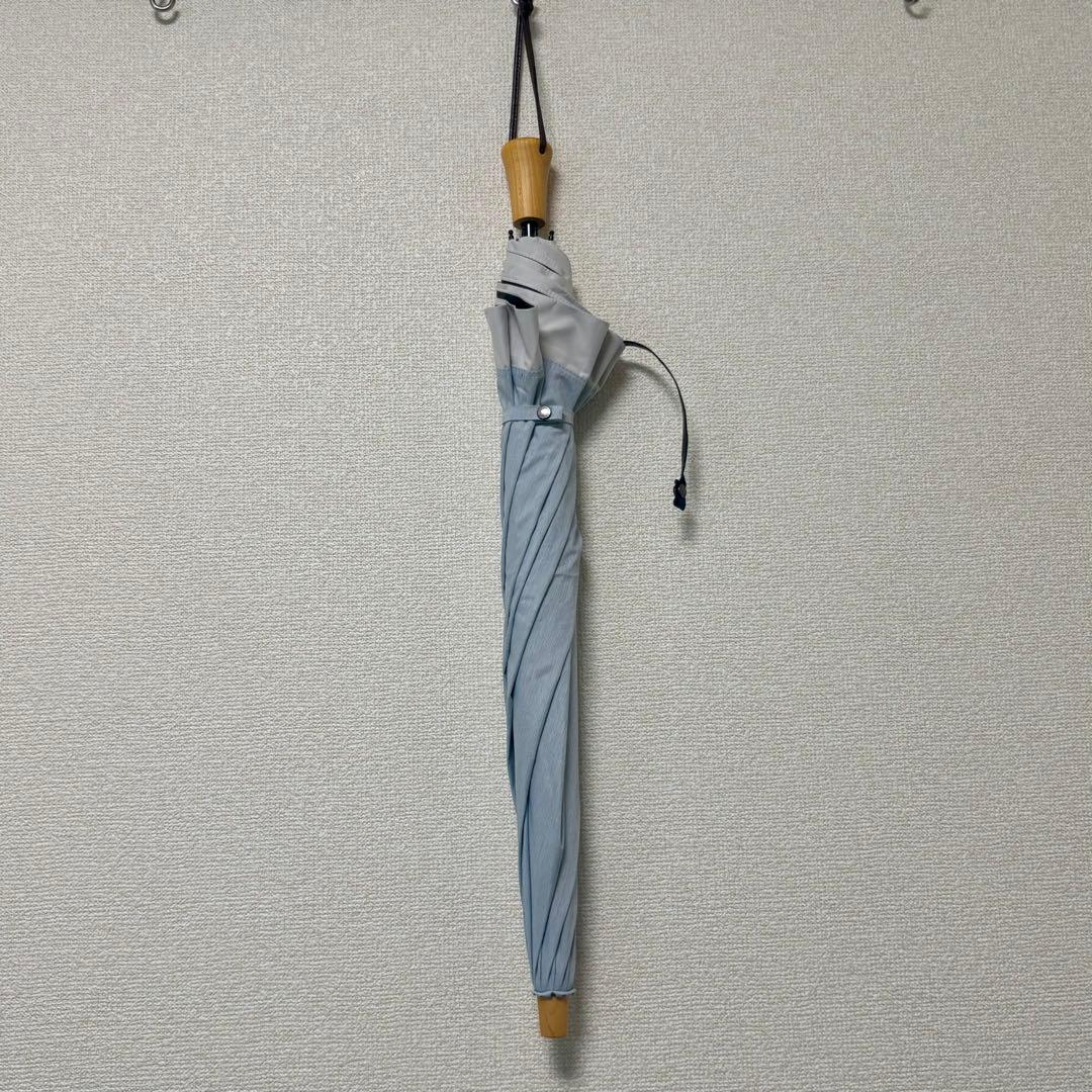 専用【美品・定価14,630円】サンバリア100 日傘 2段折 ブルー