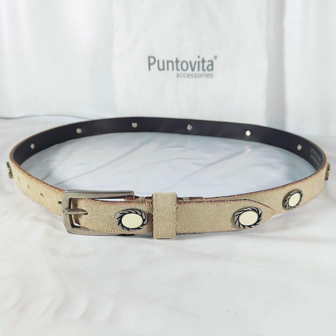 【極美品】Puntovita イタリア製　高級コンチョドレスベルト　袋付き正規品