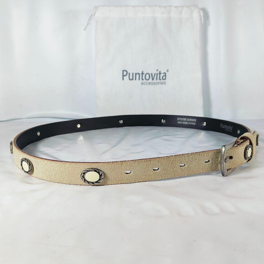 【極美品】Puntovita イタリア製　高級コンチョドレスベルト　袋付き正規品