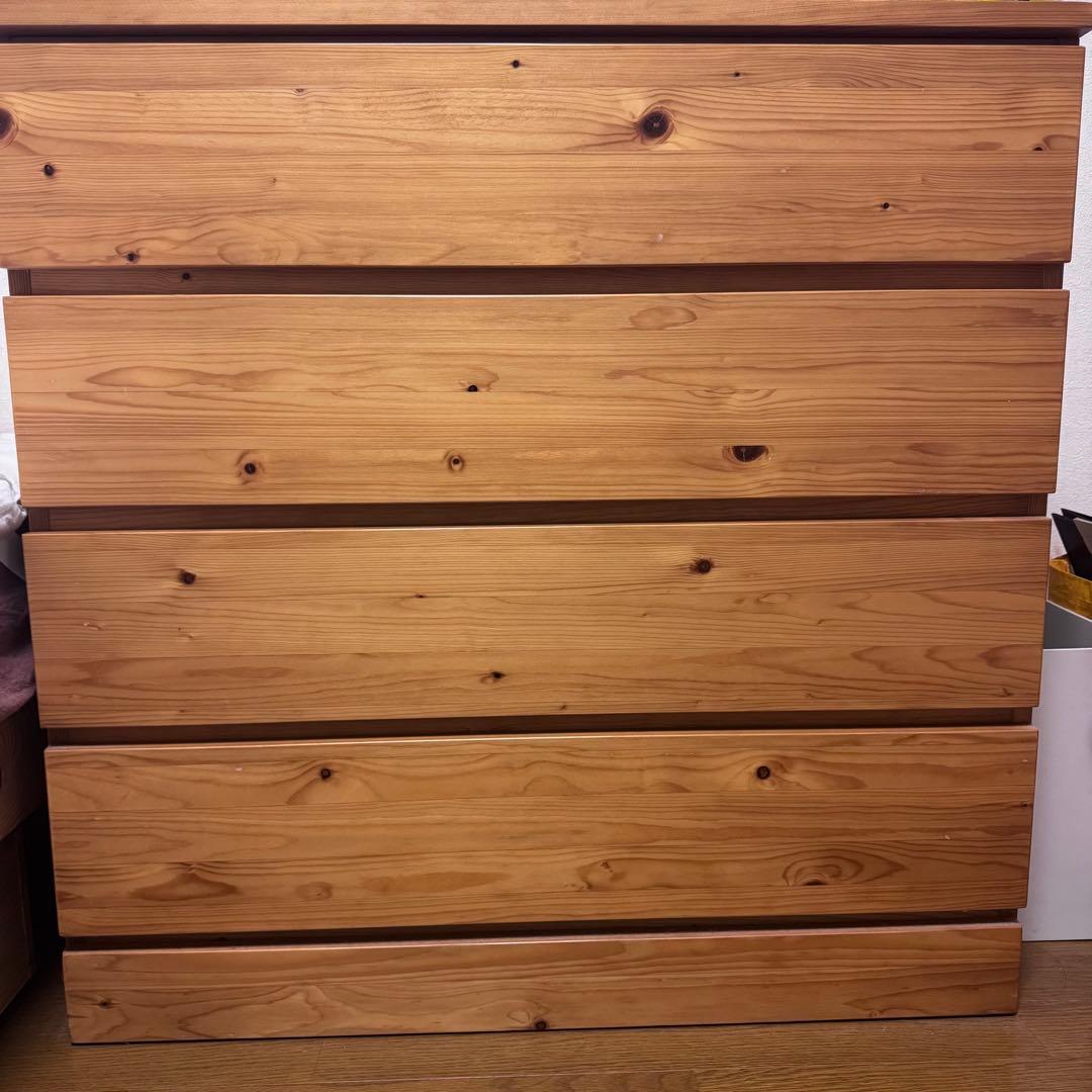 ふみ！無印良品 パイン材チェスト 4段