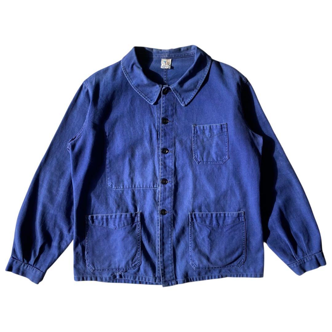 60〜70s ヴィンテージ フレンチ Vポケット カバーオール ワークジャケット