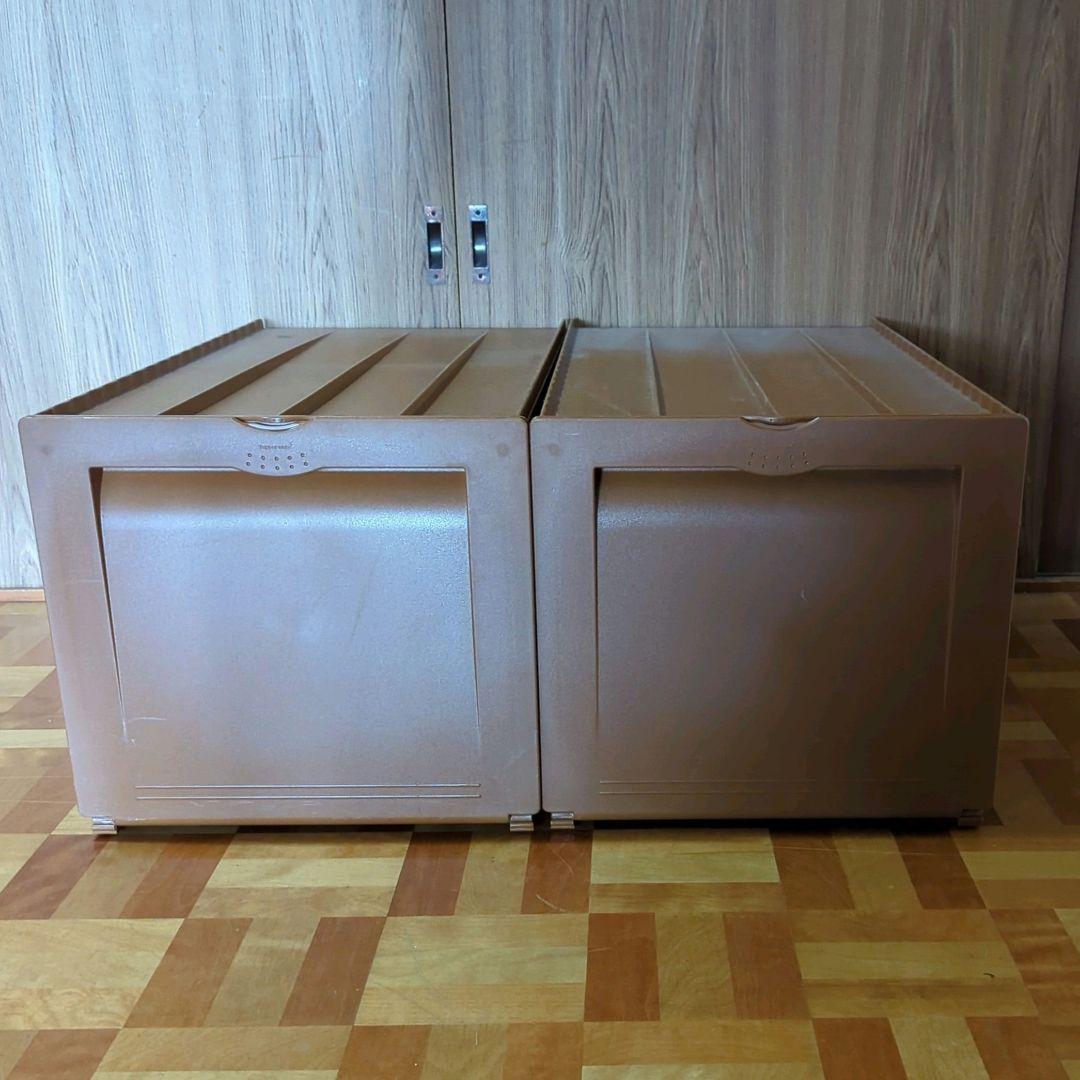 さくら様タッパーウエア スーパーチェスト ロング 2段 ブラウン 2個セット