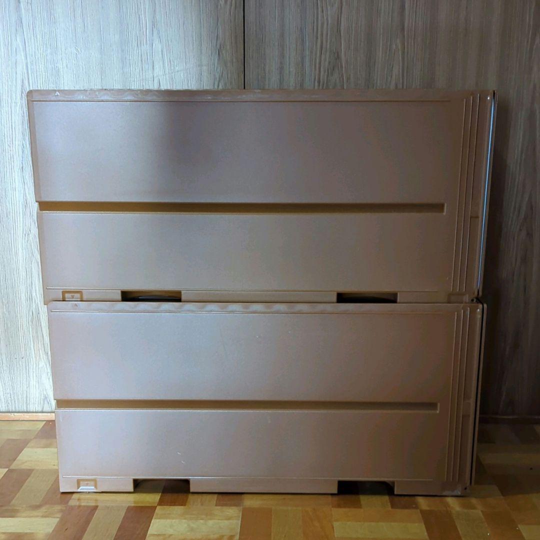 さくら様タッパーウエア スーパーチェスト ロング 2段 ブラウン 2個セット