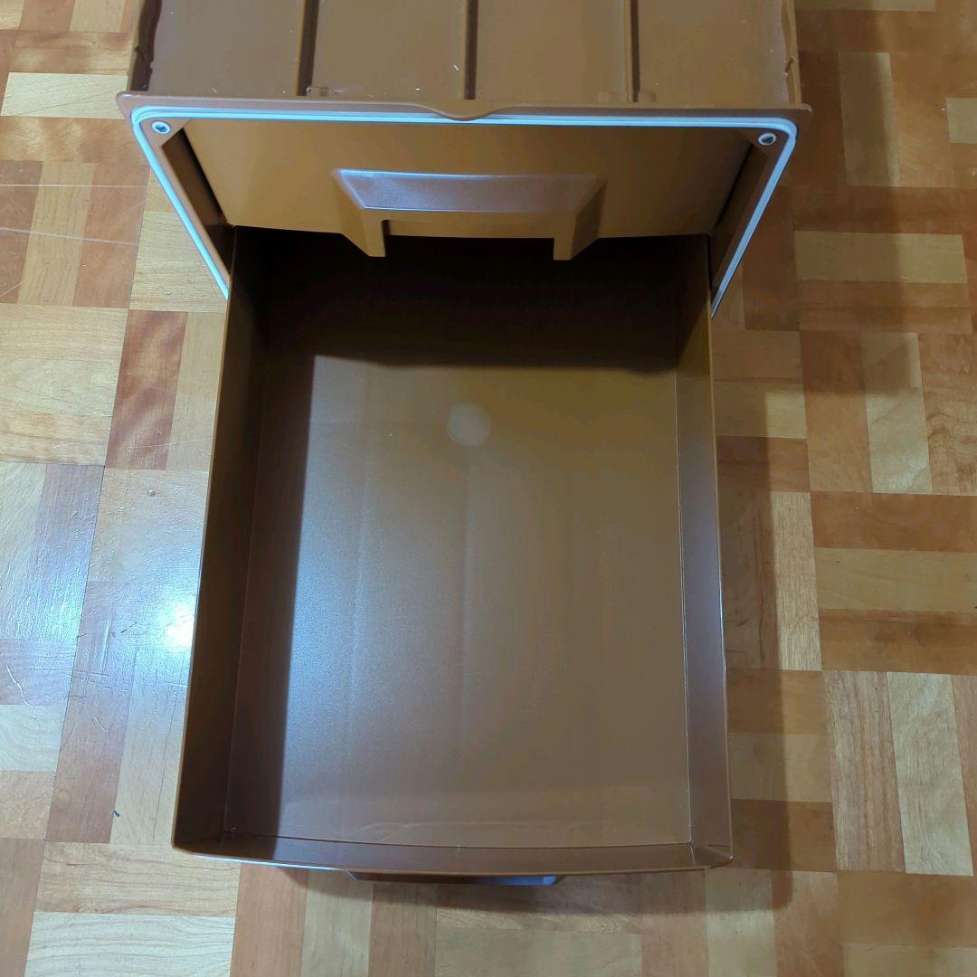 さくら様タッパーウエア スーパーチェスト ロング 2段 ブラウン 2個セット