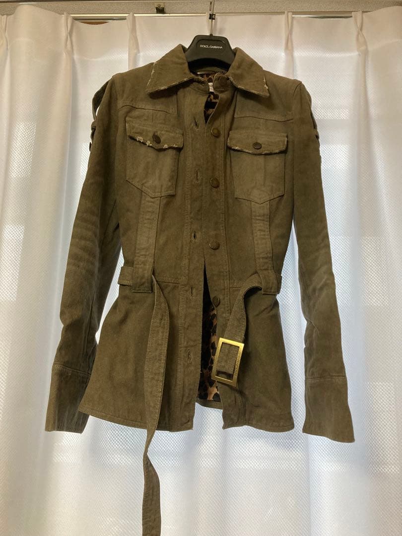 DOLCE & GABBANA ミリタリージャケット　ダメージ豹柄40 美品