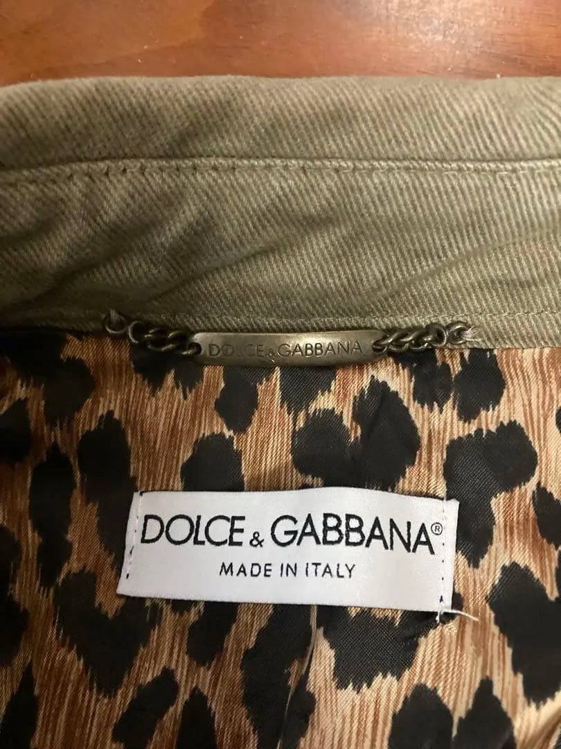 DOLCE & GABBANA ミリタリージャケット　ダメージ豹柄40 美品