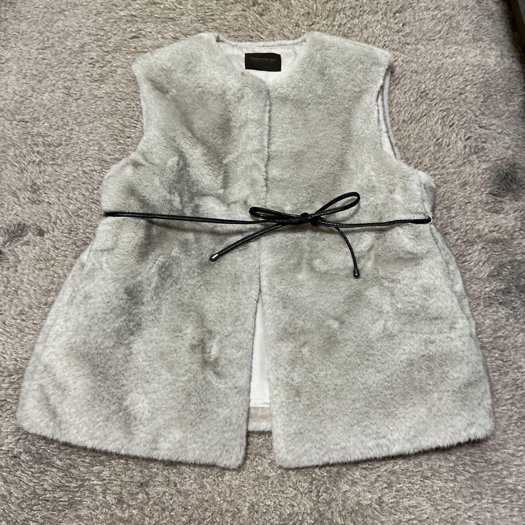 【25AW】tomorrowland 今季 ファー ジレ ベルト付き