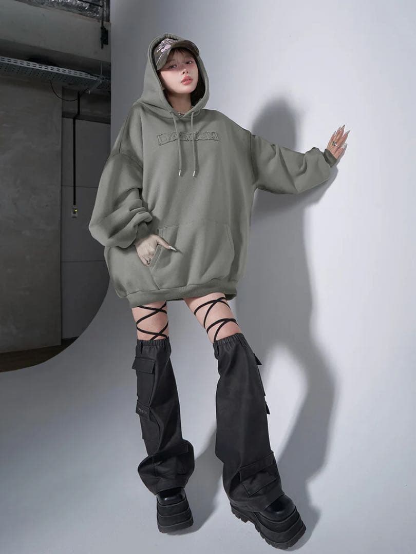 Darich スプレーレースアップフーディー FREE KHAカーキ