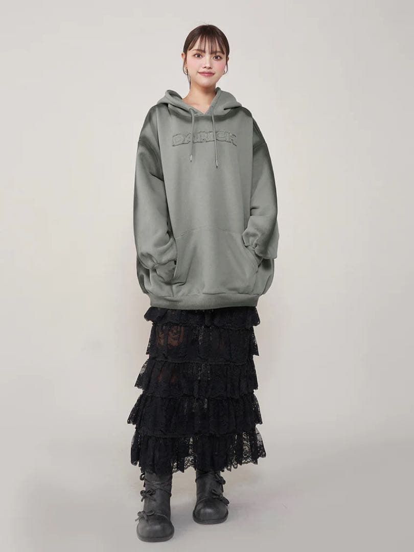 Darich スプレーレースアップフーディー FREE KHAカーキ