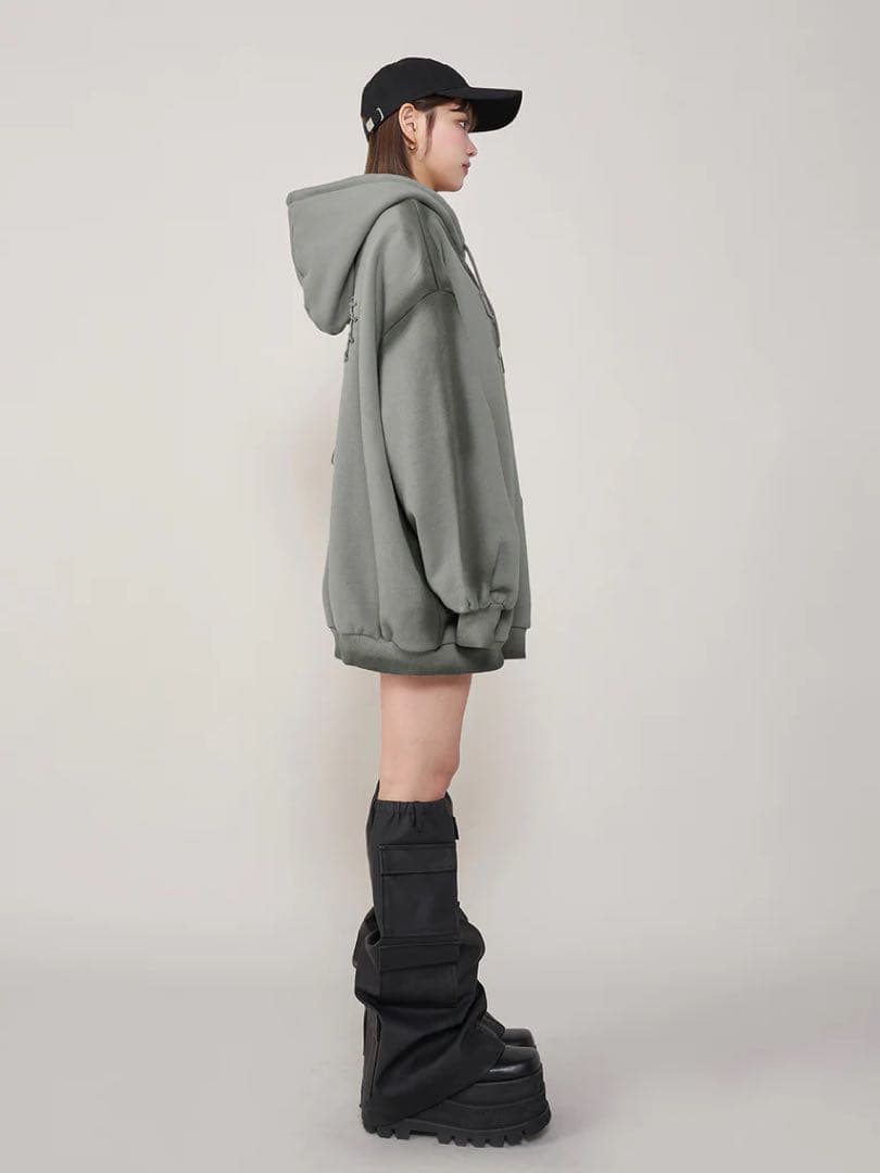 Darich スプレーレースアップフーディー FREE KHAカーキ