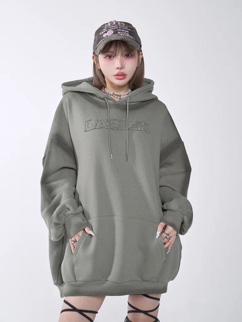 Darich スプレーレースアップフーディー FREE KHAカーキ