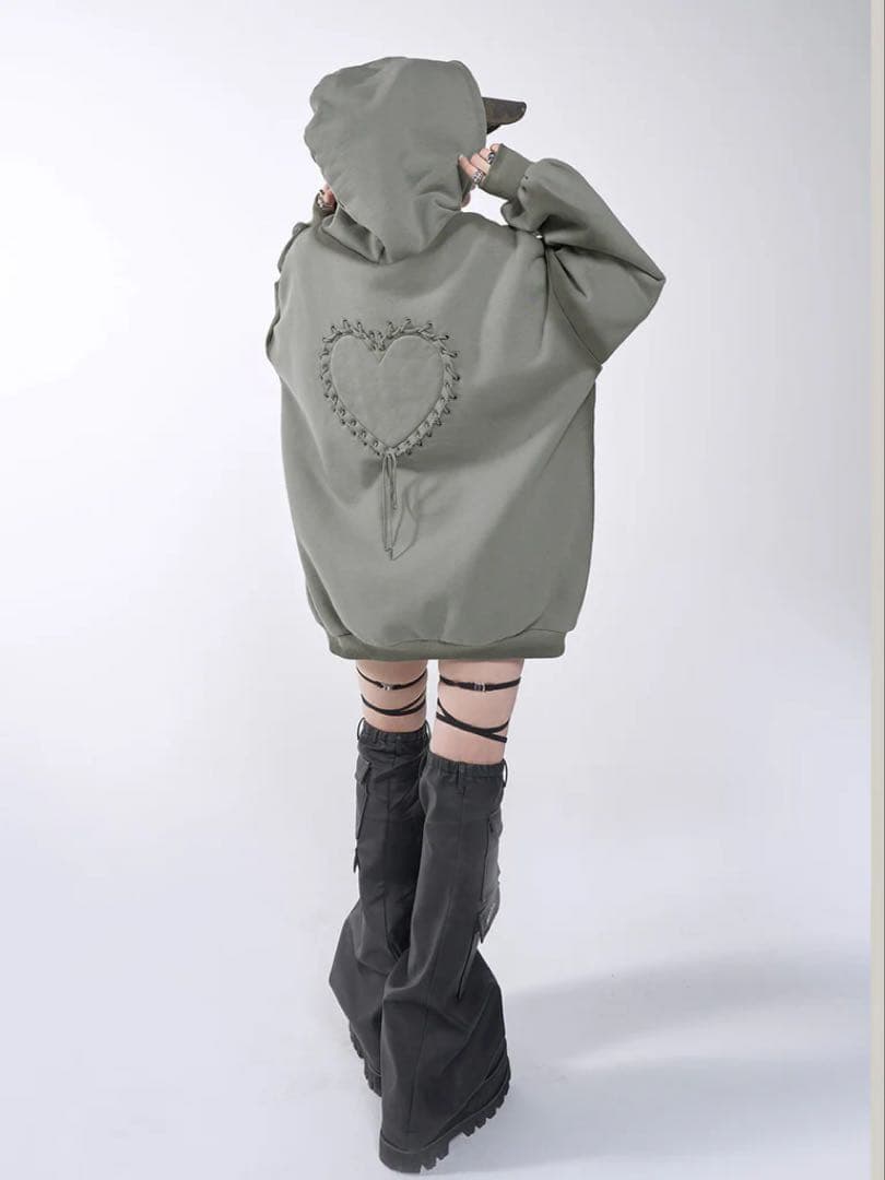 Darich スプレーレースアップフーディー FREE KHAカーキ