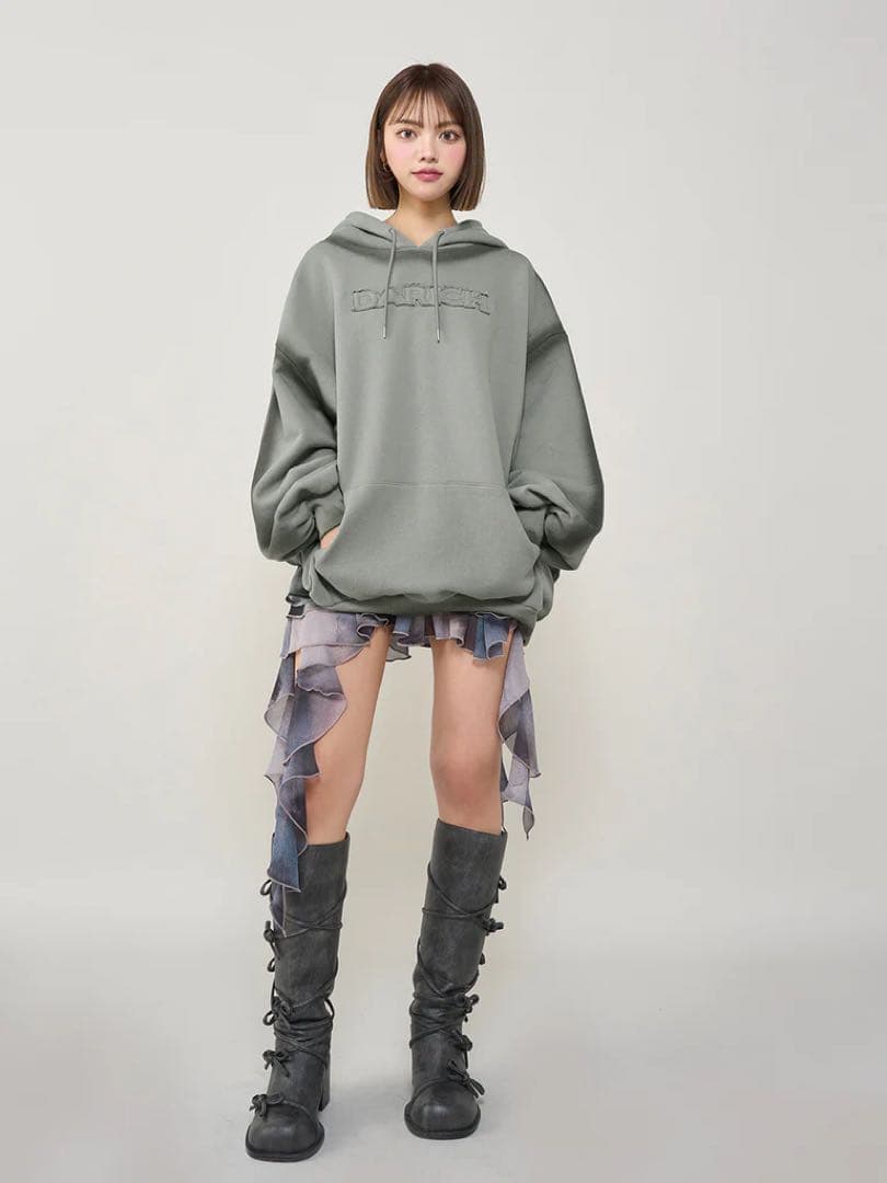 Darich スプレーレースアップフーディー FREE KHAカーキ