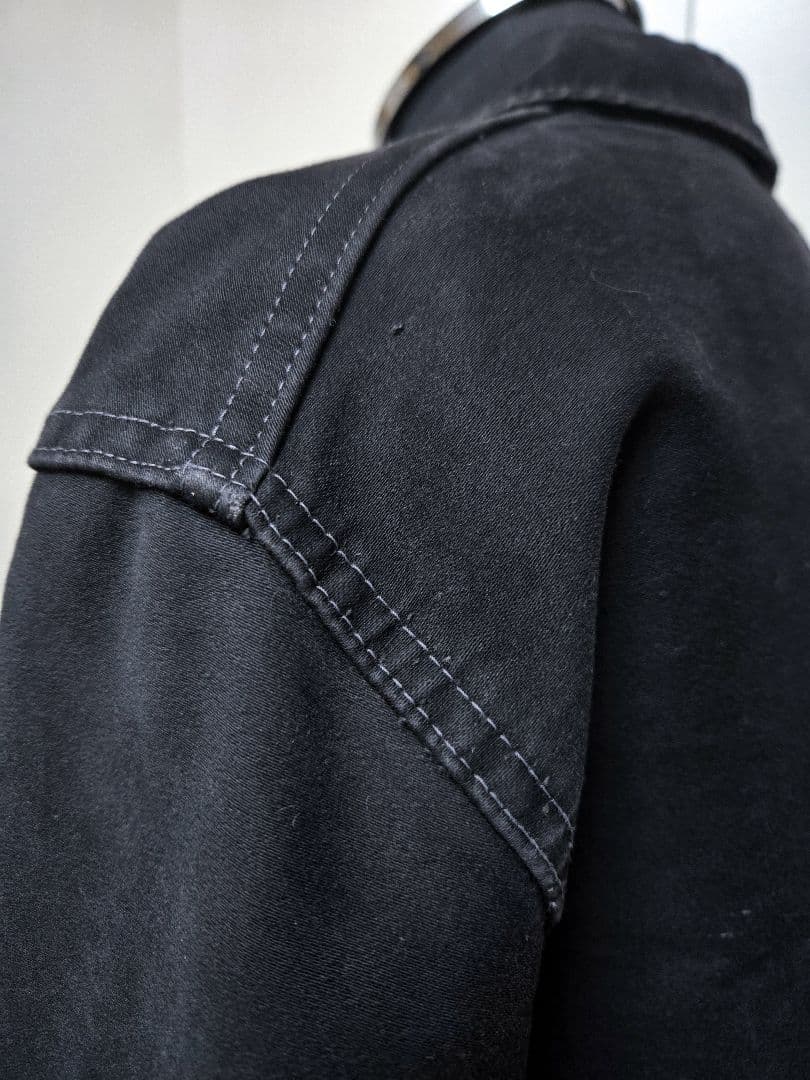 ヴィンテージ LE POPULAIRE ブラックモールスキン ワーク ジャケット