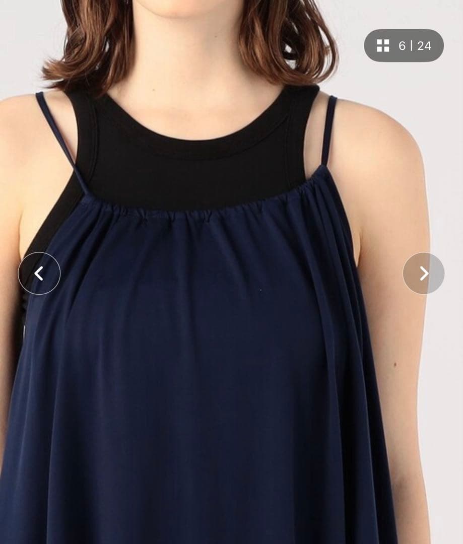 キュプラポリエステルジャージー ギャザーワンピース　美品