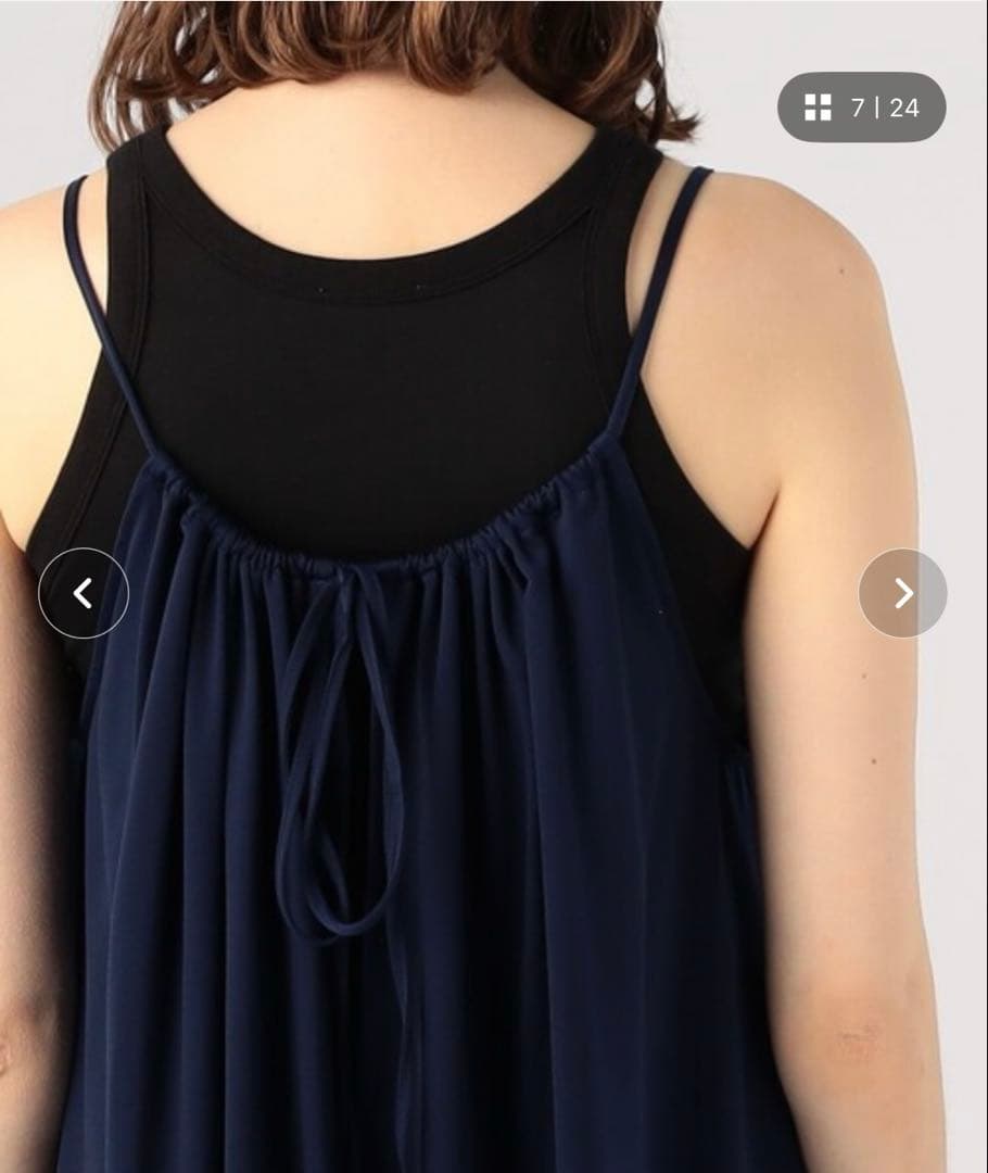 キュプラポリエステルジャージー ギャザーワンピース　美品