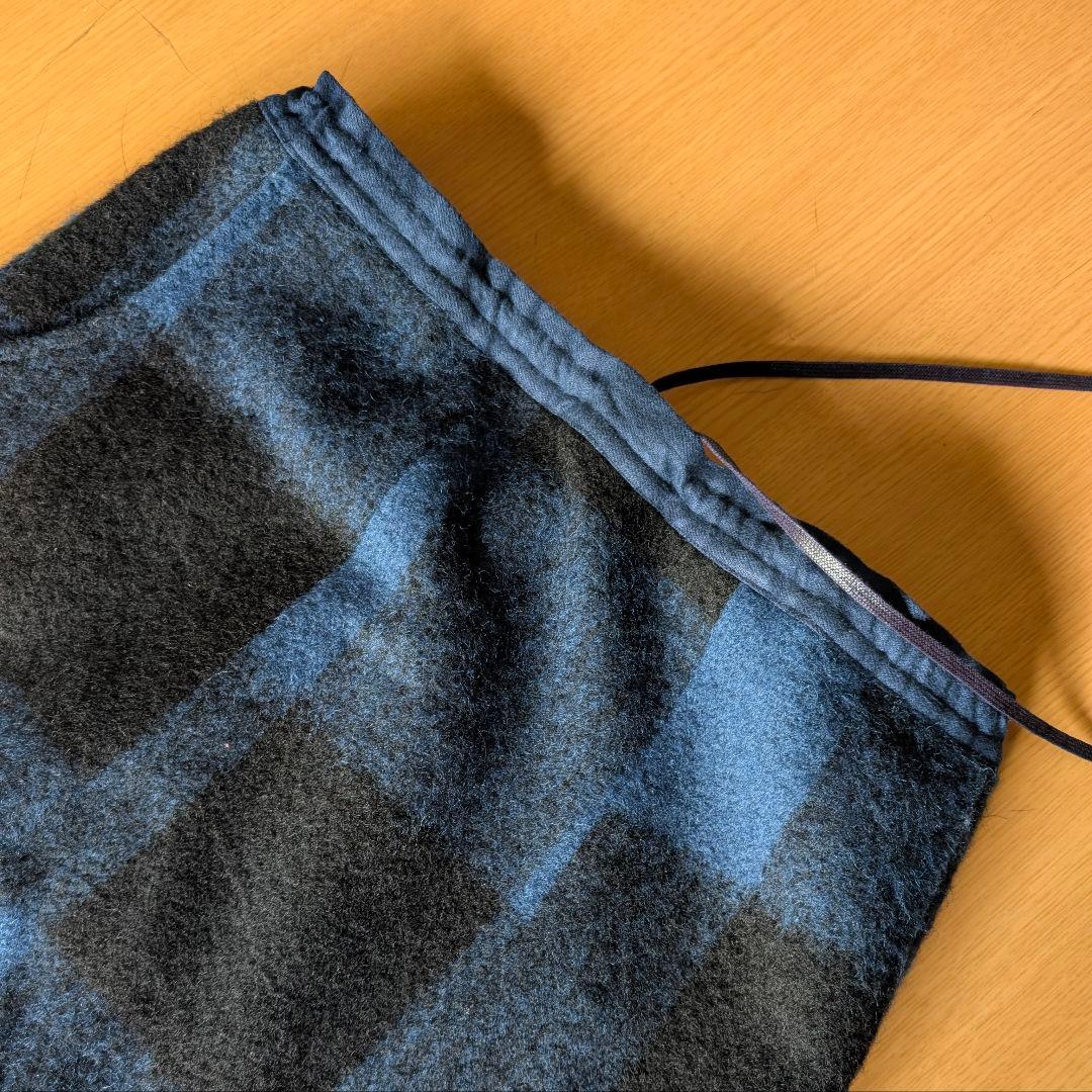 stof ストフ モヘア＆ウール ブロックチェック切り替え サルエルパンツ