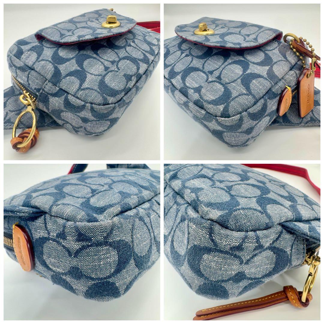 コーチ COACH シグネチャー ボディバッグ ウエストバッグ 保存袋付 美品