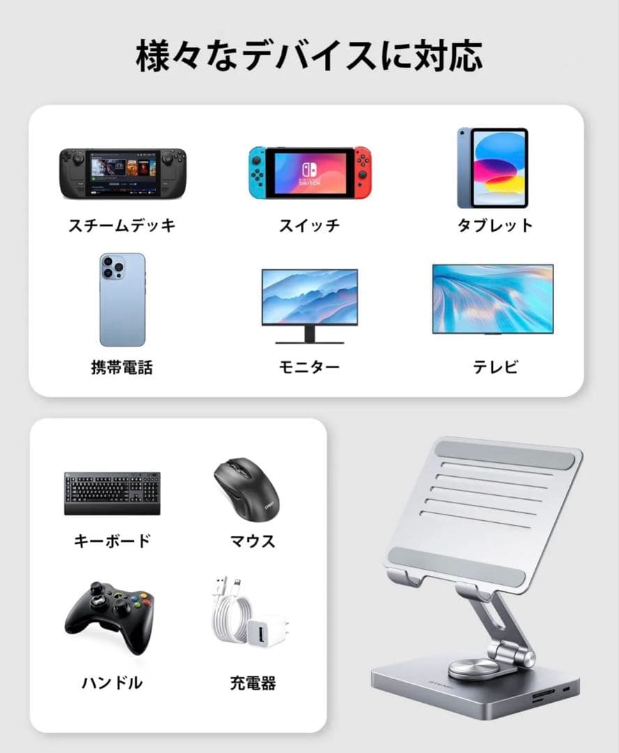 【新品未開封】ノートパソコンドッキングステーション 用スタンド 8イン1