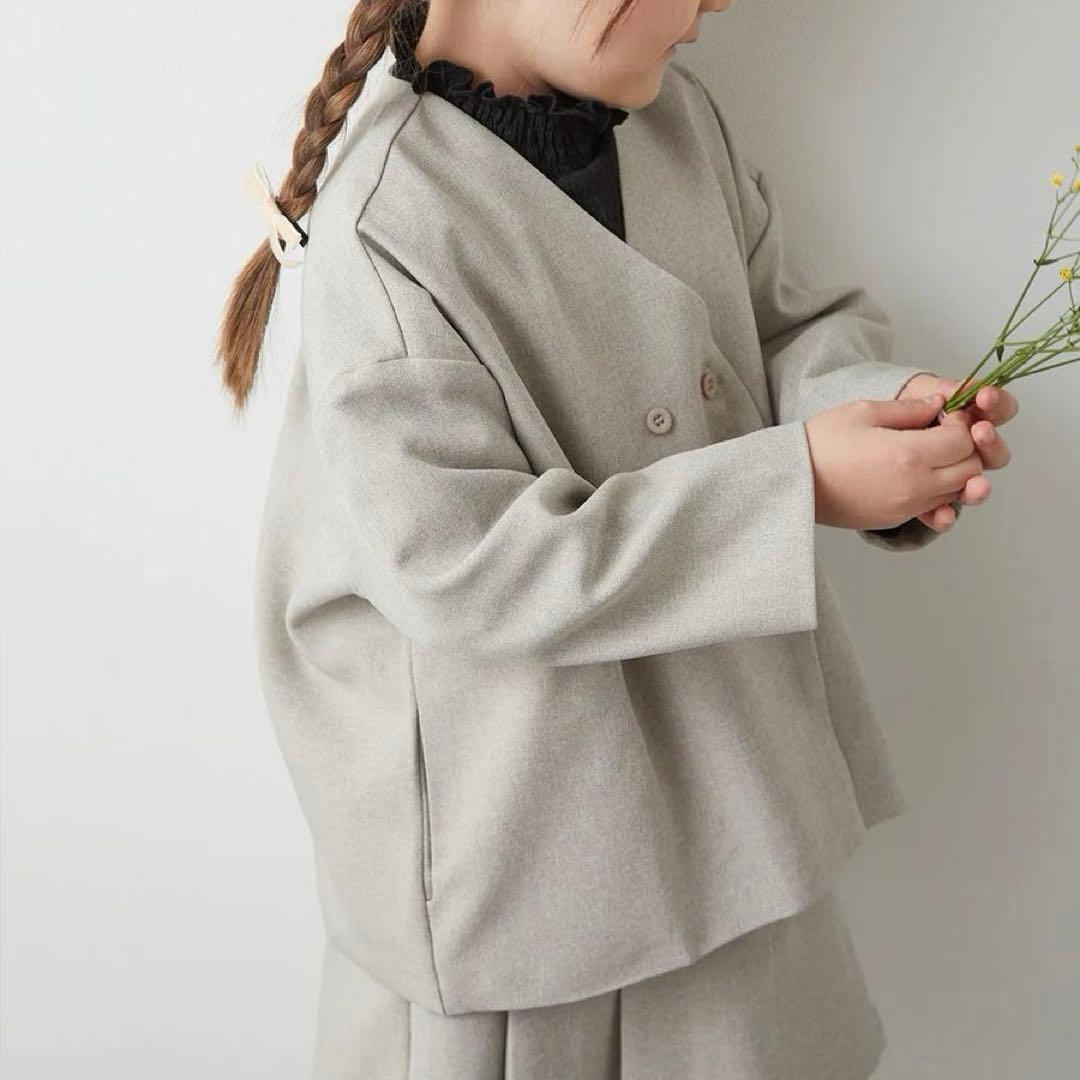 【リジェール】ノーカラージャケットセットアップ 110